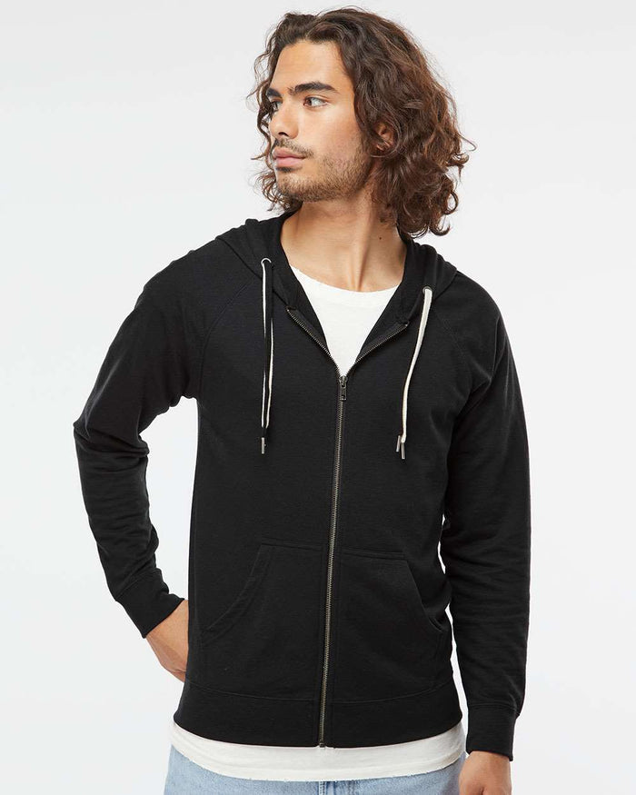 Independent Trading Co. Icon Lightweight Loopback Terry Full-Zip Hooded Sweatshirt | SS1000Z - The Lemon Print & Design Studio