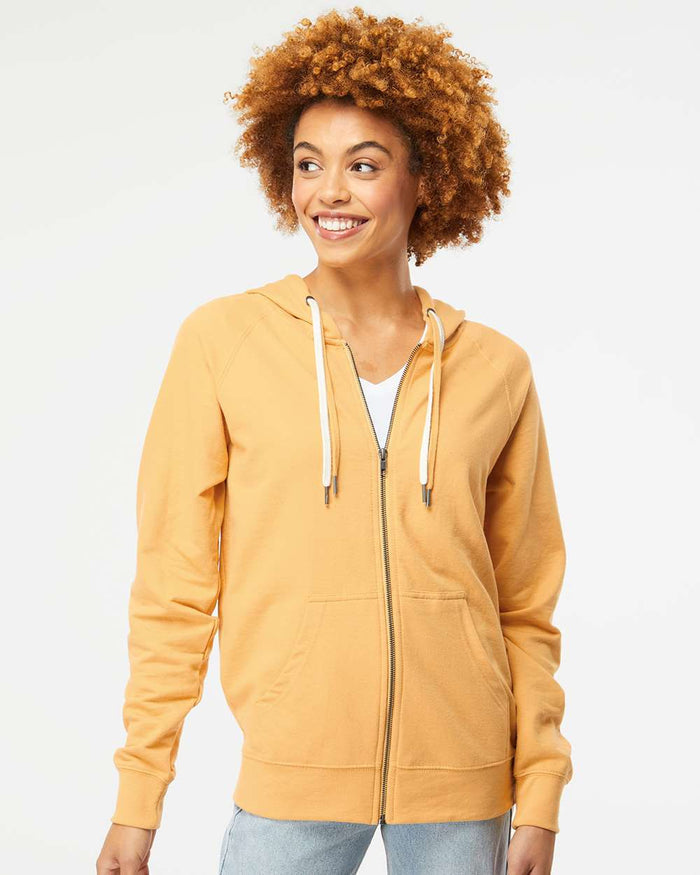 Independent Trading Co. Icon Lightweight Loopback Terry Full-Zip Hooded Sweatshirt | SS1000Z - The Lemon Print & Design Studio