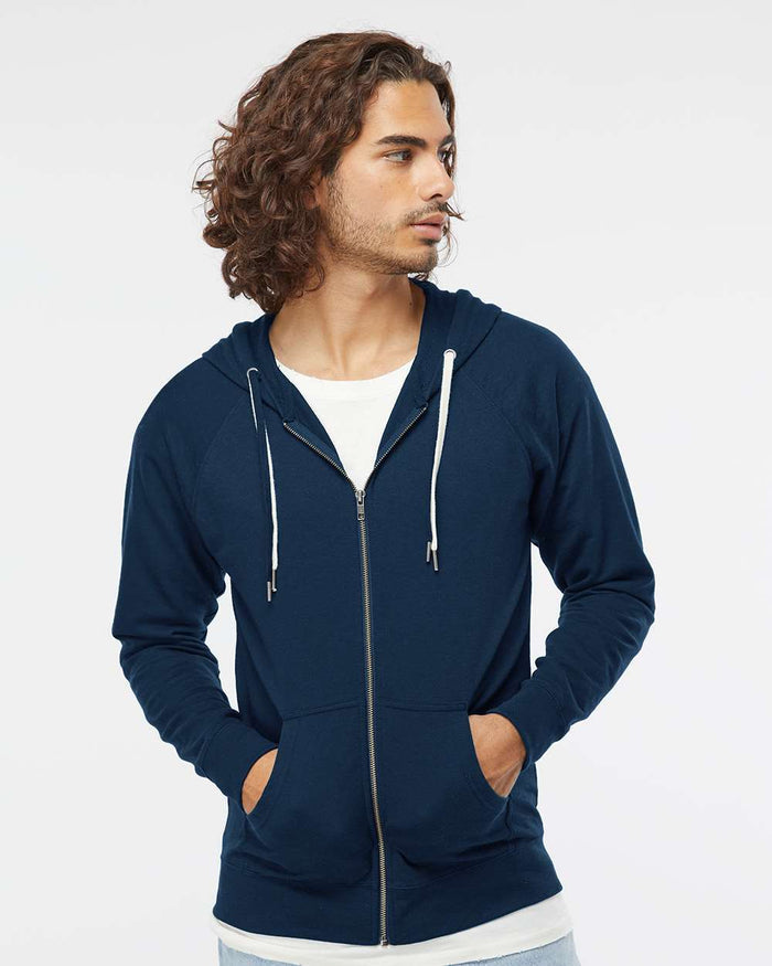 Independent Trading Co. Icon Lightweight Loopback Terry Full-Zip Hooded Sweatshirt | SS1000Z - The Lemon Print & Design Studio
