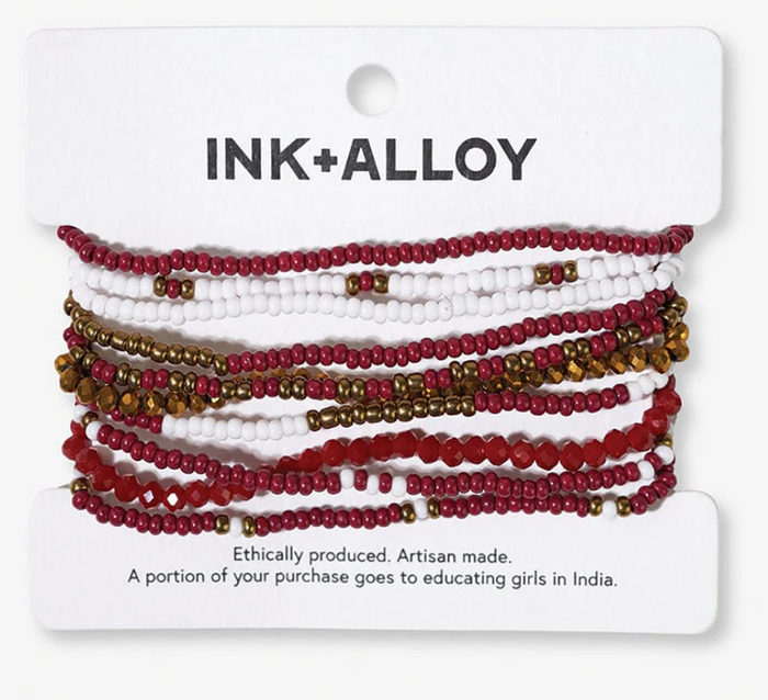 Color Block Gold Maroon
