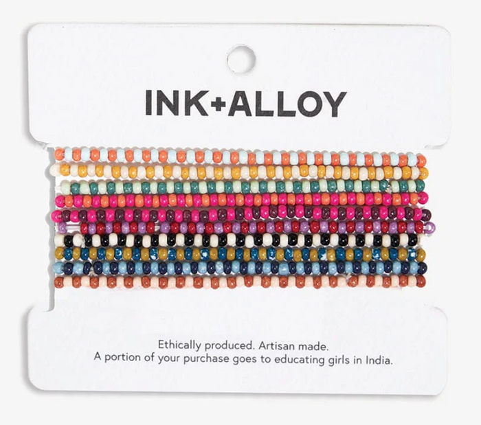 Ink+Alloy Sage 10 Strand Beaded Stretch Bracelet