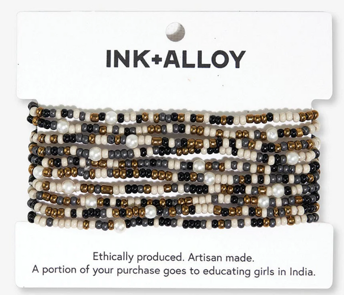 Ink+Alloy Sage 10 Strand Beaded Stretch Bracelet