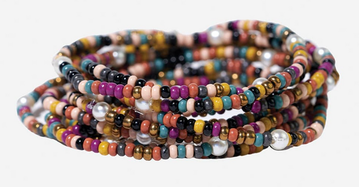 Ink+Alloy Sage 10 Strand Beaded Stretch Bracelet