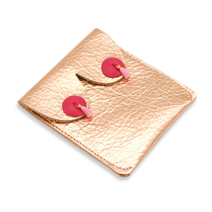 Itty Bitty Leather Coin Pouch - Rose Gold
