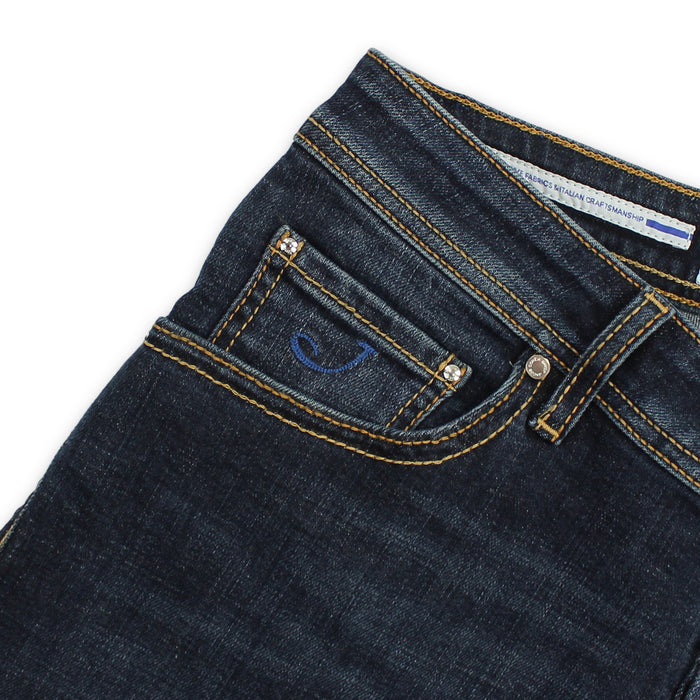 Jacob Cohen - Nick Slim Fit Royal Blue Badge Jeans - Nigel Clare