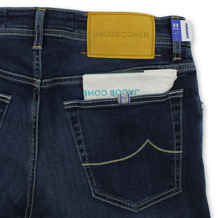 Jacob Cohen - Nick Slim Fit Suede Tan Badge Jeans - Nigel Clare