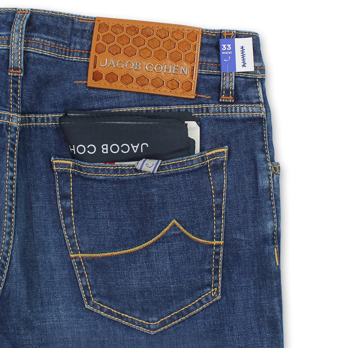 Jacob Cohen - Nick Slim Fit Tan Badge Jeans - Nigel Clare