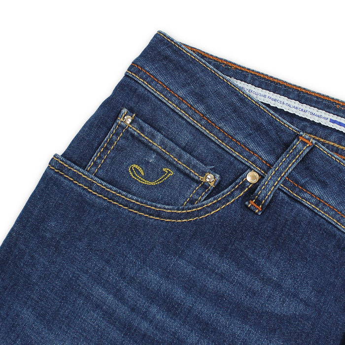 Jacob Cohen - Nick Slim Fit Tan Badge Jeans - Nigel Clare