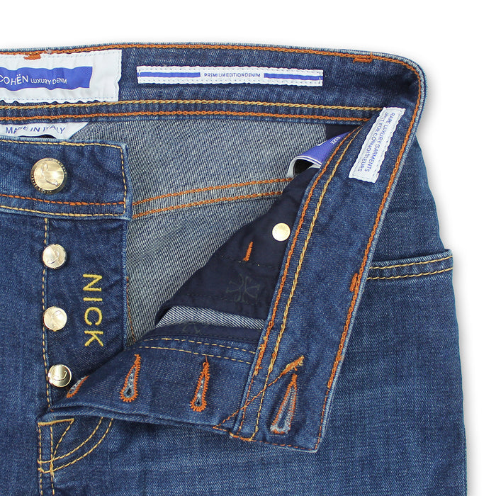 Jacob Cohen - Nick Slim Fit Tan Badge Jeans - Nigel Clare