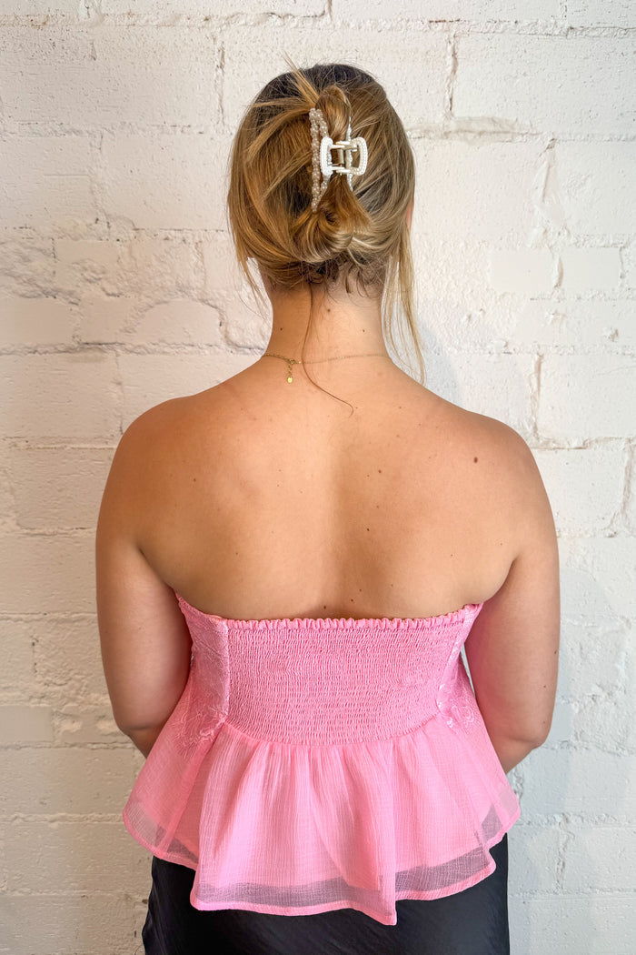 Jocelyn Floral Lace Top, Strapless Top, Going Out Top, Summer Tops, Tops, Adeline Boutique, Dallas Boutique, Lace Tops