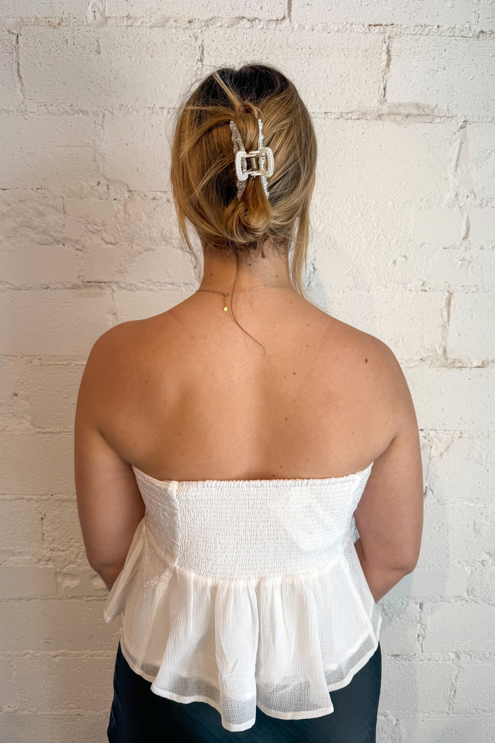 Jocelyn Floral Lace Top, Strapless Top, Going Out Top, Summer Tops, Tops, Adeline Boutique, Dallas Boutique, Lace Tops