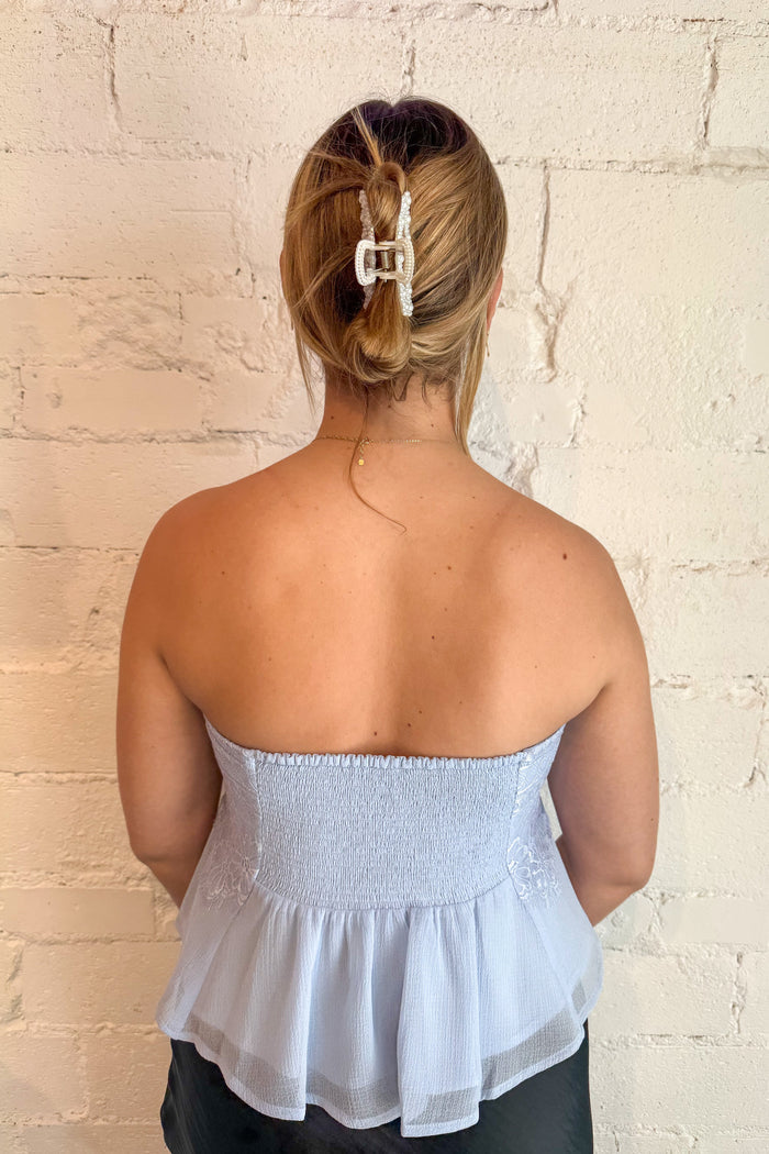 Jocelyn Floral Lace Top, Strapless Top, Going Out Top, Summer Tops, Tops, Adeline Boutique, Dallas Boutique, Lace Tops