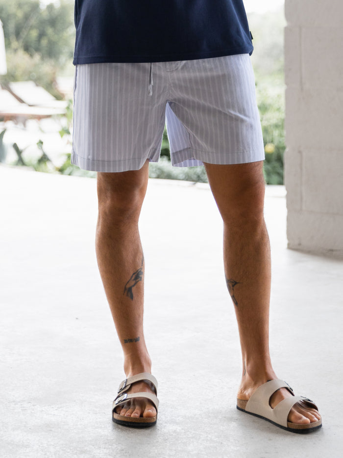 Jonah Relaxed Stripe Shorts - Grey