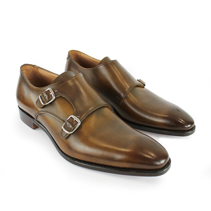Joseph Cheaney - Tiverton Monk Strap Shoes in Bronzed Espresso - Nigel Clare