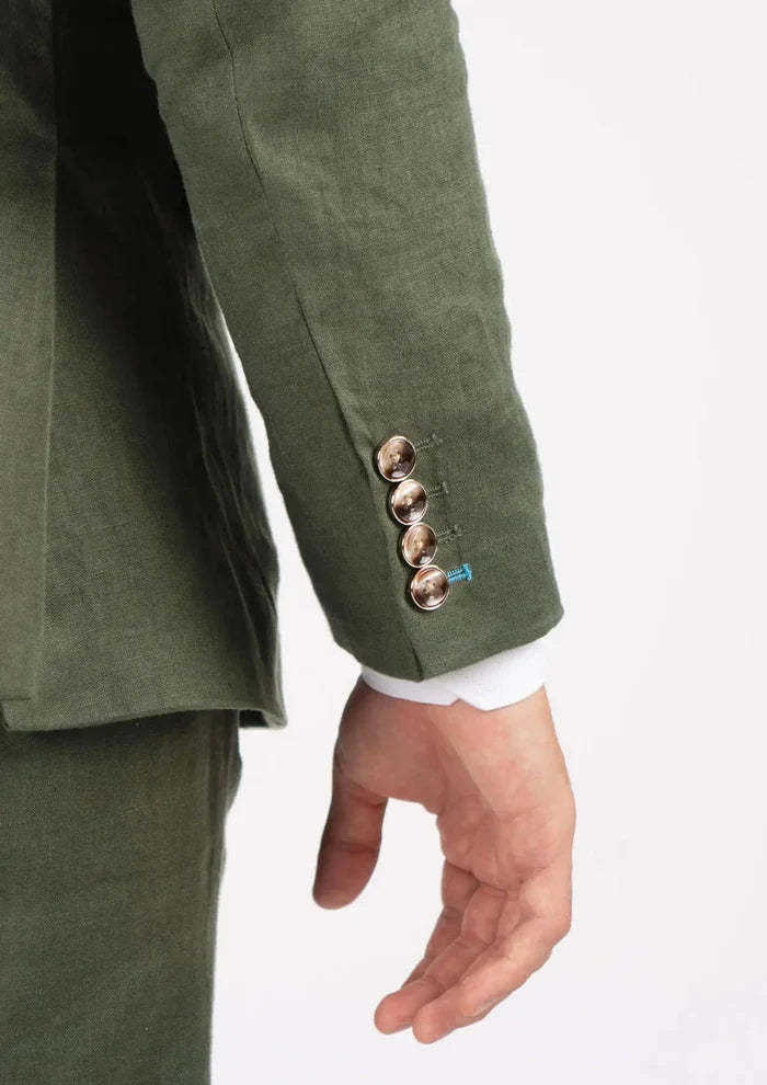 Eldridge Juniper Green Linen Jacket - SARTORO