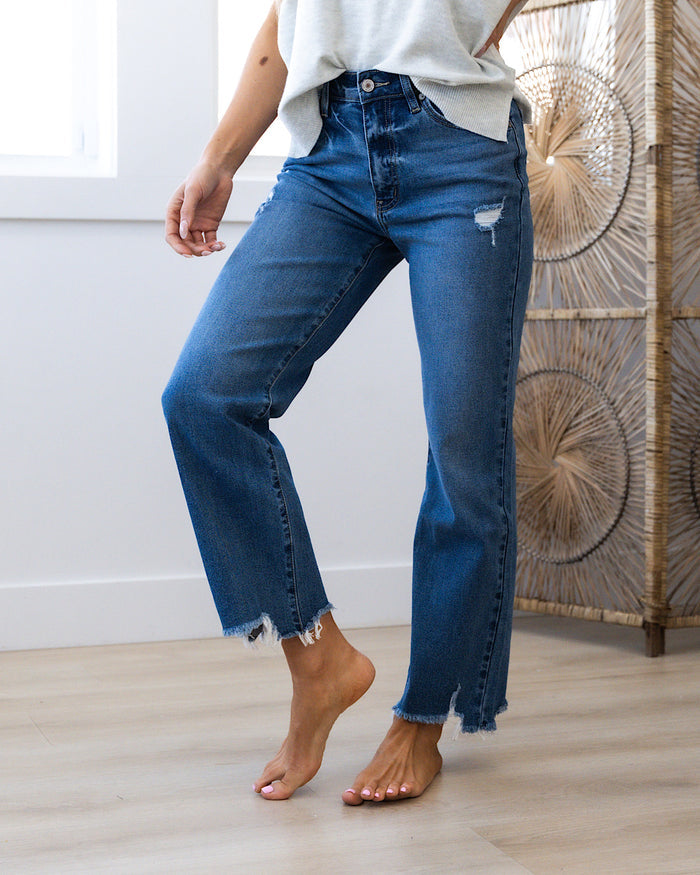 KanCan Parker Chewed Hem Wide Leg Jeans SALE KanCan