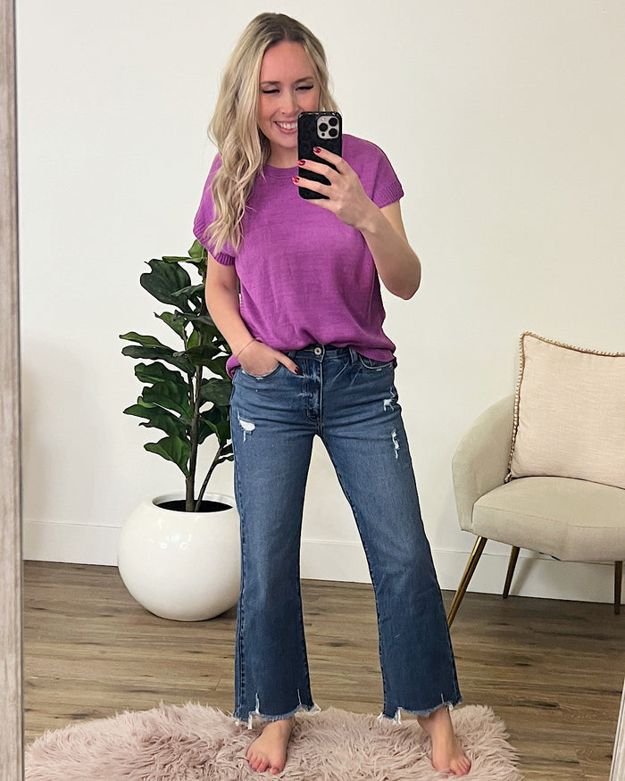 KanCan Parker Chewed Hem Wide Leg Jeans SALE KanCan
