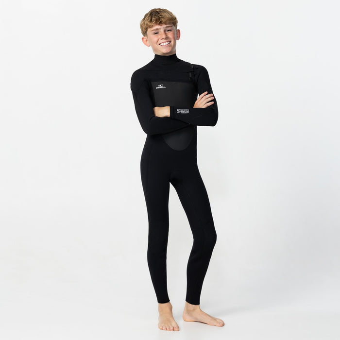 Kid's Focus 3/2mm Steamer Chest Zip - Black