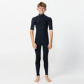 Kid's HyperFreak 2mm Short Arm Steamer Chest Zip - Black