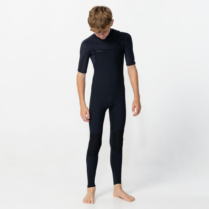 Kid's HyperFreak 2mm Short Arm Steamer Chest Zip - Black