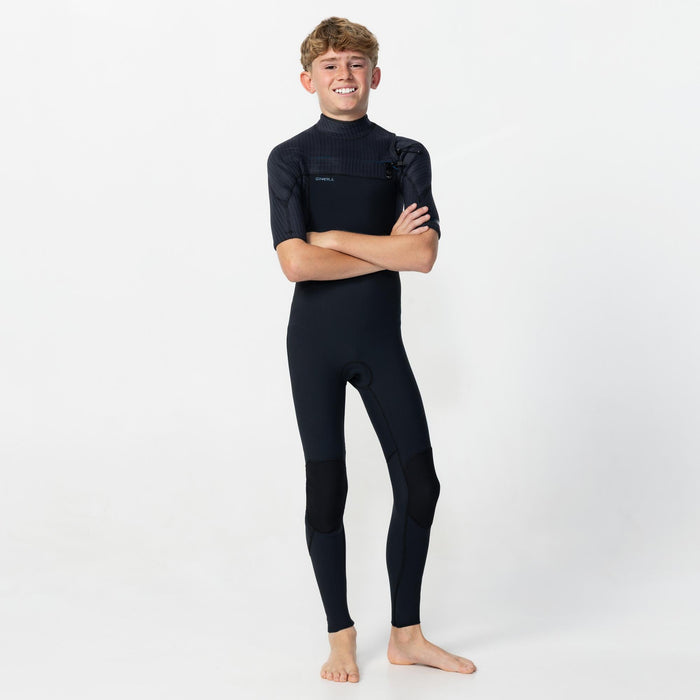 Kid's HyperFreak 2mm Short Arm Steamer Chest Zip - Black