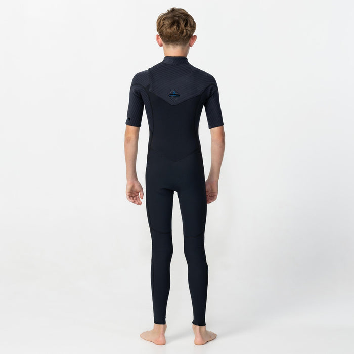Kid's HyperFreak 2mm Short Arm Steamer Chest Zip - Black