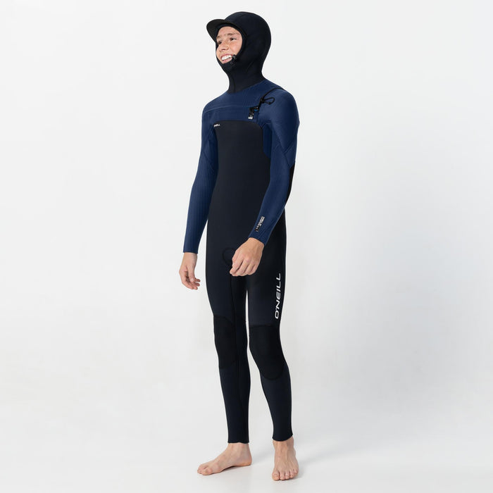 Kid's HyperFreak Hooded 5/4+mm Steamer Chest Zip - Black Navy