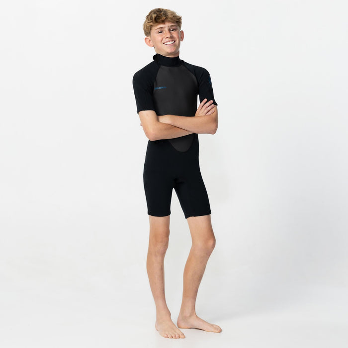 Kid's Reactor 2mm Short Sleeve Spring Suit Back Zip - Black