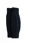 Possum  and Merino.  KO102 Cable Leg Warmers  One Size.  Made proudly in New Zealand from a premium blend of 40% possum fur, 50% merino lambswool & 10% mulberry silk.