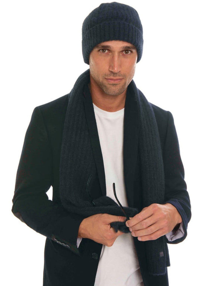 Possum and Merino  KO1020 Ribbed Scarf - An extra wide scarf in a chunky rib design.  Makes a set with KO2020 Ribbed Beanie    One size - Approx. 22cm wide x 156cm long.  Made proudly in New Zealand from a premium blend of 40% possum fur, 50% merino lambswool & 10% mulberry silk.