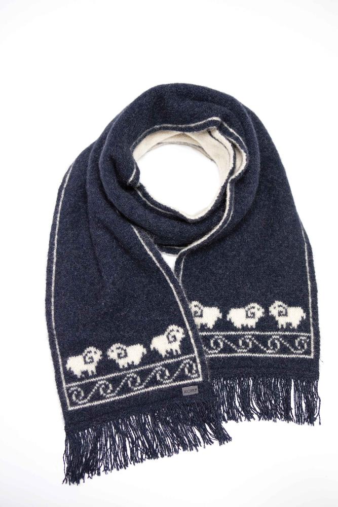 Possum and Merino  KO108 Sheep Scarf - Make a set with KO58 Sheep Gloves and KO168 Sheep Beanie.  One Size.  Made proudly in New Zealand from a premium blend of 40% possum fur, 50% merino lambswool & 10% mulberry silk.
