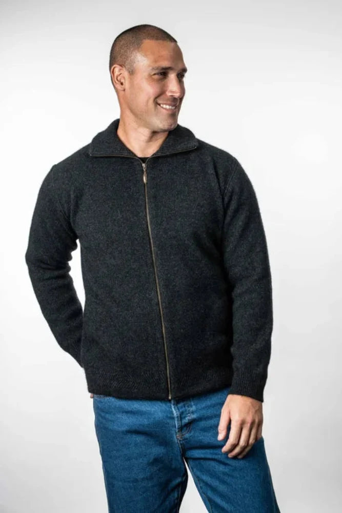 Possum and Merino  KO231 Zip Through Jacket - Our best selling jacket style.  This garment features pockets and a double layer knit structure for extra warmth.   Made proudly in New Zealand from a premium blend of 40% possum fur, 50% merino lambswool & 10% mulberry silk.