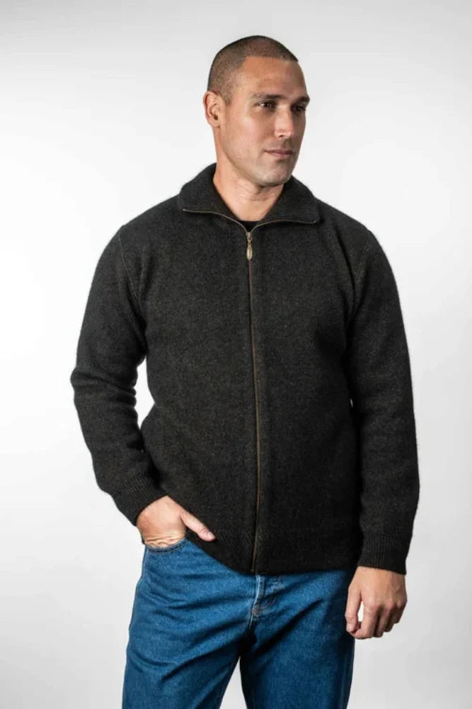 Possum and Merino  KO231 Zip Through Jacket - Our best selling jacket style.  This garment features pockets and a double layer knit structure for extra warmth.   Made proudly in New Zealand from a premium blend of 40% possum fur, 50% merino lambswool & 10% mulberry silk.