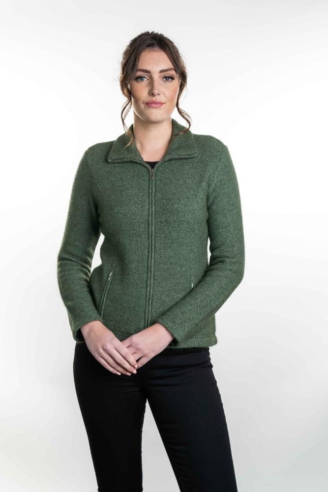 Possum and Merino  KO478 Shaped Zip Jacket - One of our most popular designs, this jacket has zip pockets incorporated into the front seams.  The front of this garment is fully lined with merino jersey knit.   Made proudly in New Zealand from a premium blend of 40% possum fur, 50% merino lambswool & 10% mulberry silk.