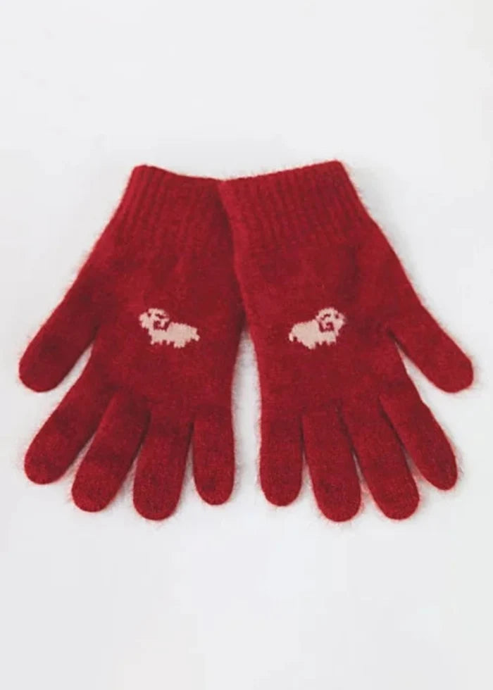 Possum and Merino  KO58 Sheep Gloves - Make a set with KO168 Sheep Beanie and KO108 Sheep Scarf.  Made proudly in New Zealand from a premium blend of 40% possum fur, 50% merino lambswool & 10% mulberry silk.