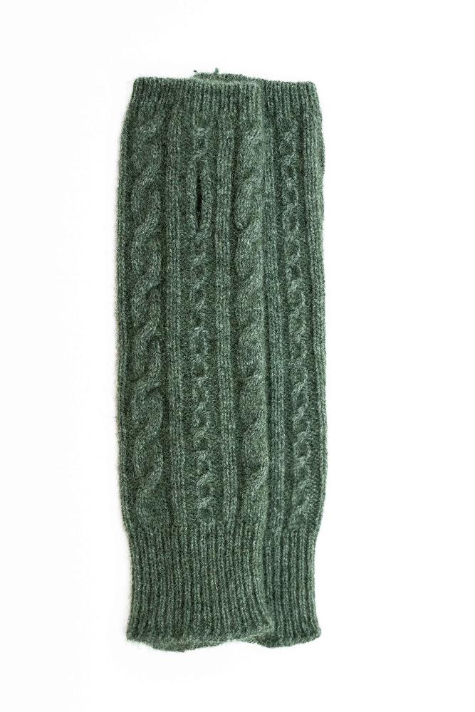 Possum and Merino  KO62 Cable Glovelets - Glovelets in a classic cable pattern.  Make a set with KO132 Cable Scarf and KO94 Cable Headband.  One Size.  Made proudly in New Zealand from a premium blend of 40% possum fur, 50% merino lambswool & 10% mulberry silk.