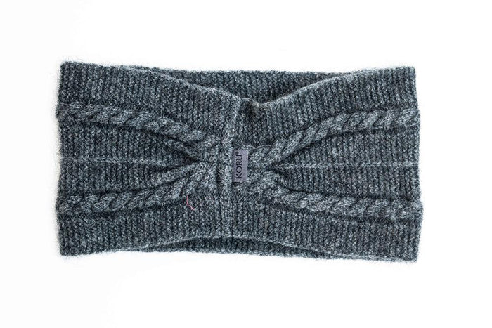 Possum and Merino  KO94 Cable Headband - Headband in a classic cable pattern.  Make a set with KO132 Cable Scarf and KO62 Cable Glovelets.  One Size.  Made proudly in New Zealand from a premium blend of 40% possum fur, 50% merino lambswool & 10% mulberry silk.