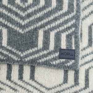Possum and Merino  KO963 Patterned Throw - A smaller sizes geometric patterned throw in a extra warm, double layer knit.  One size - Approx. 125cm x 140cm.  Made proudly in New Zealand from a premium blend of 40% possum fur, 50% merino lambswool & 10% mulberry silk.