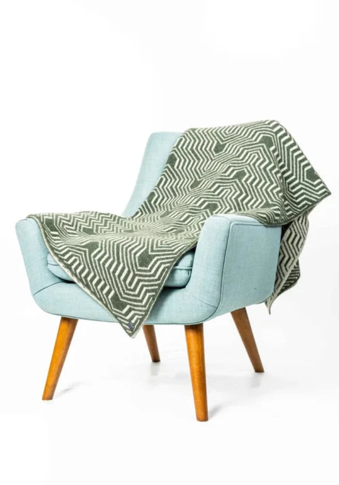 Possum and Merino  KO963 Patterned Throw - A smaller sizes geometric patterned throw in a extra warm, double layer knit.  One size - Approx. 125cm x 140cm.  Made proudly in New Zealand from a premium blend of 40% possum fur, 50% merino lambswool & 10% mulberry silk.