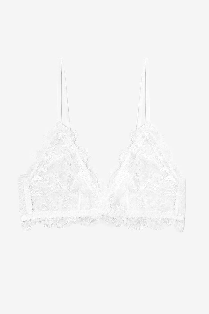 Lace Bra w/ Trim - White - Pavilion