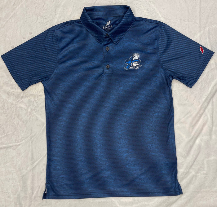 League Blue tonal pirate logo on left