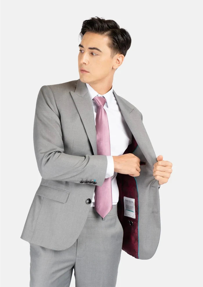 Bryant Light Grey Twill Suit - SARTORO