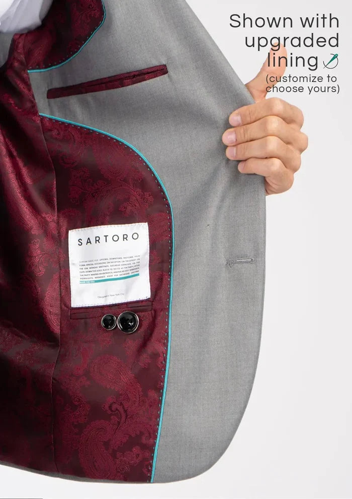 Bryant Light Grey Twill Suit - SARTORO