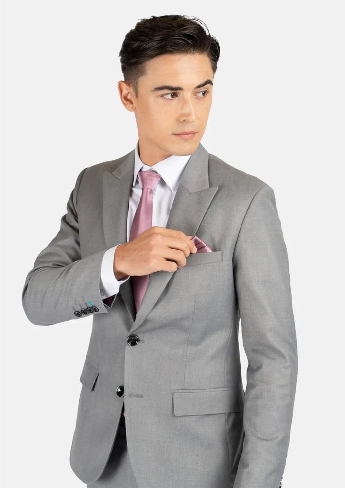 Bryant Light Grey Twill Suit - SARTORO