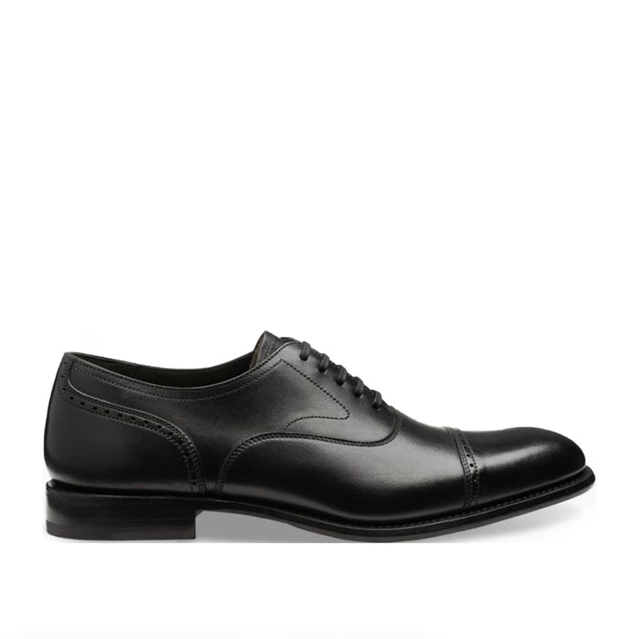 Loake - Hughes Semi Brogue Shoes in Black - Nigel Clare