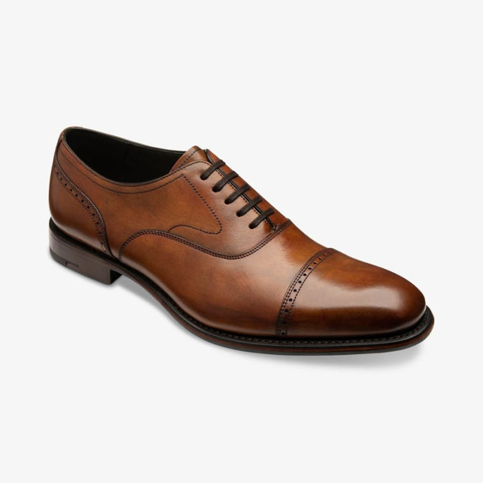 Loake - Hughes Semi Brogue Shoes in Chestnut - Nigel Clare