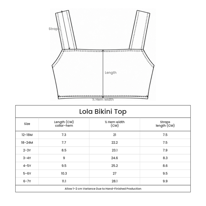Lola Bikini Top size guide