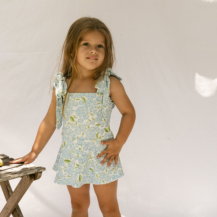 Petit Playa Lola Swim Dress in Hydrangea print, sun-safe UPF50+ swimwear for babies and girls — image 3