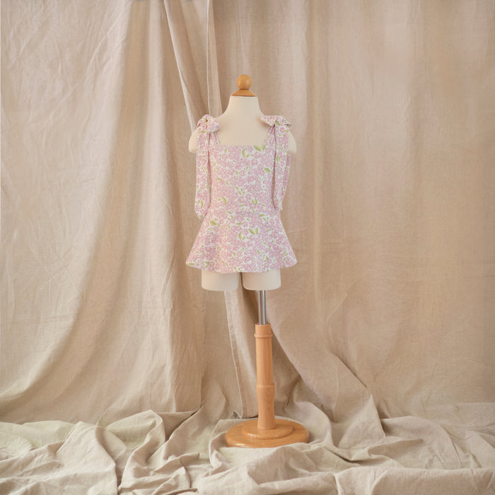 Petit Playa Lola Swim Dress in Peony print, sun-safe UPF50+ swimwear for babies and girls — image 2
