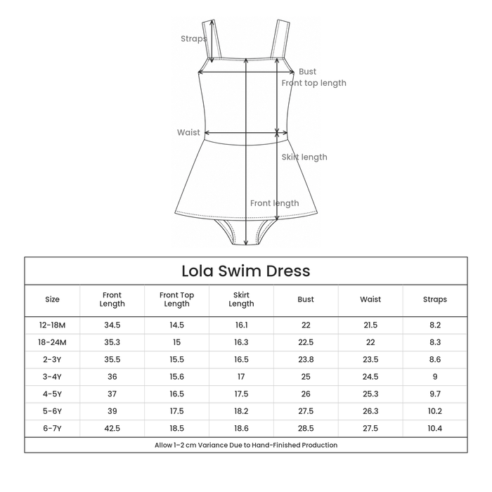 Lola Swim Dress size guide
